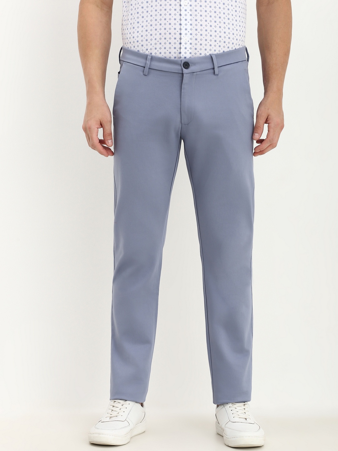 

Allen Solly Men Smart Slim Fit Chinos, Blue