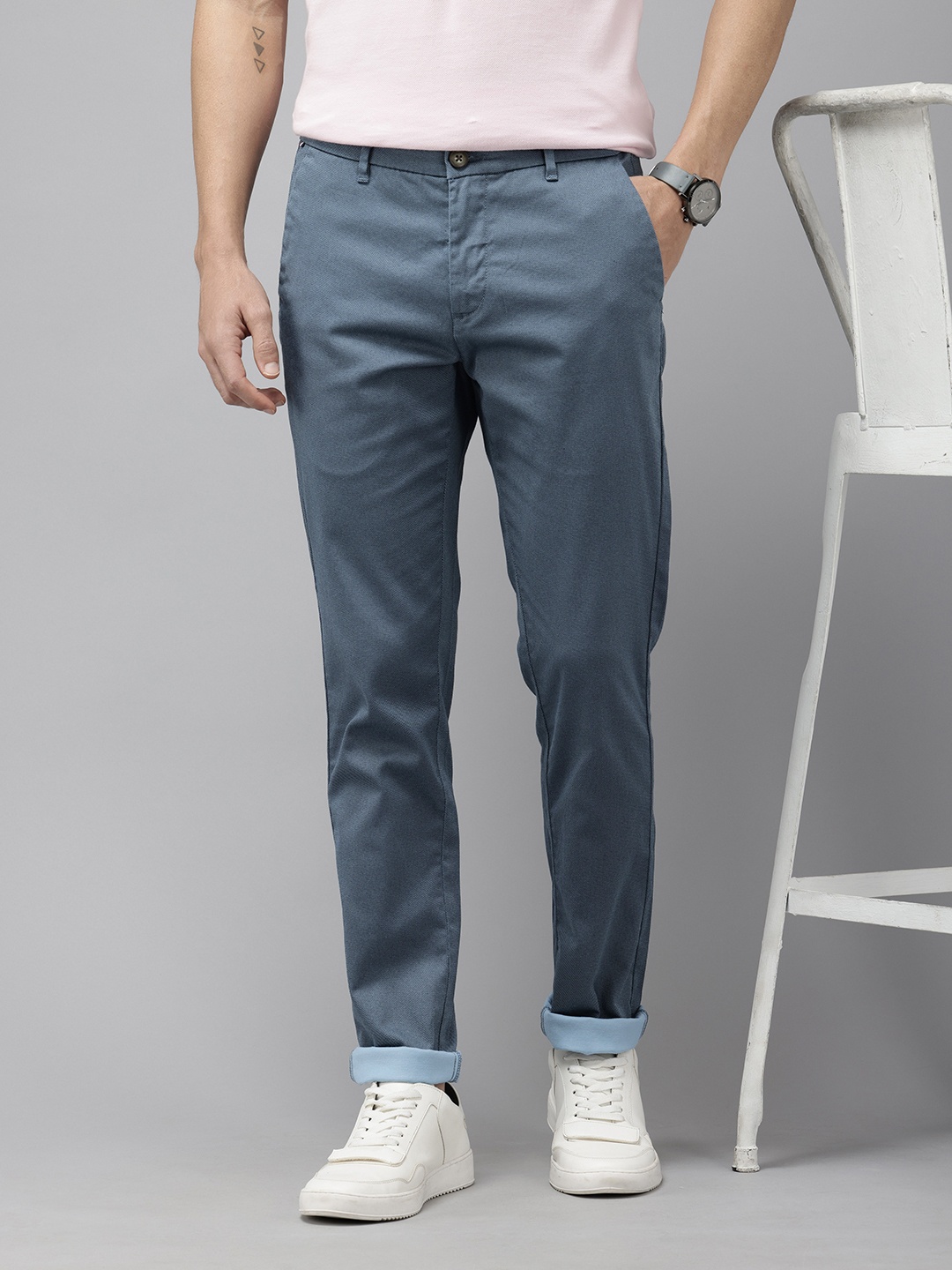 

U.S. Polo Assn. Men Trim Fit Chinos Trousers, Navy blue
