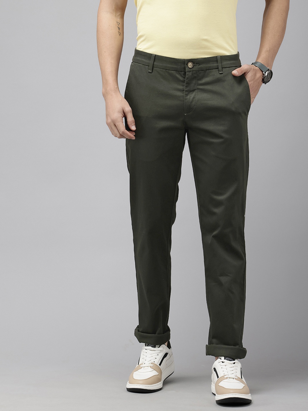 

U.S. Polo Assn. Men Denver Slim Fit Casual Trousers, Olive