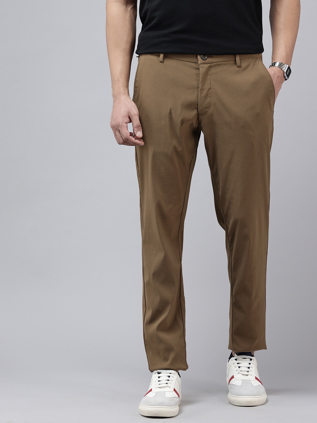 

U.S. Polo Assn. Men Austin Trim Fit Chinos Trousers, Khaki