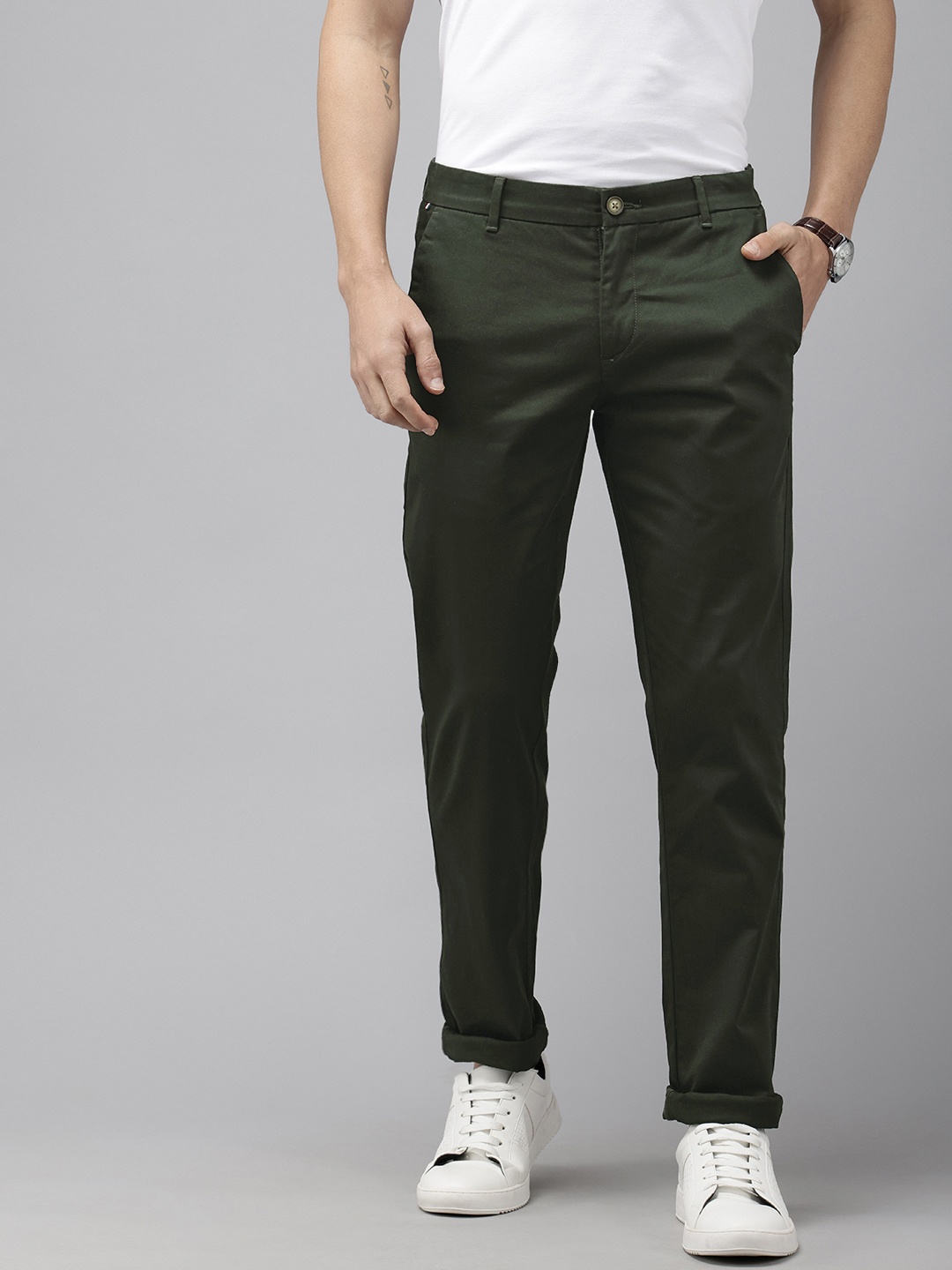 

U.S. Polo Assn. Men Austin Trim Fit Regular Trousers, Olive