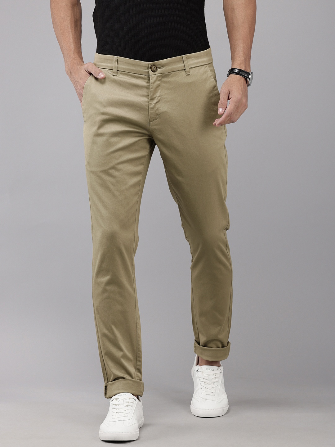 

U.S. Polo Assn. Men Austin Trim Fit Trousers, Olive