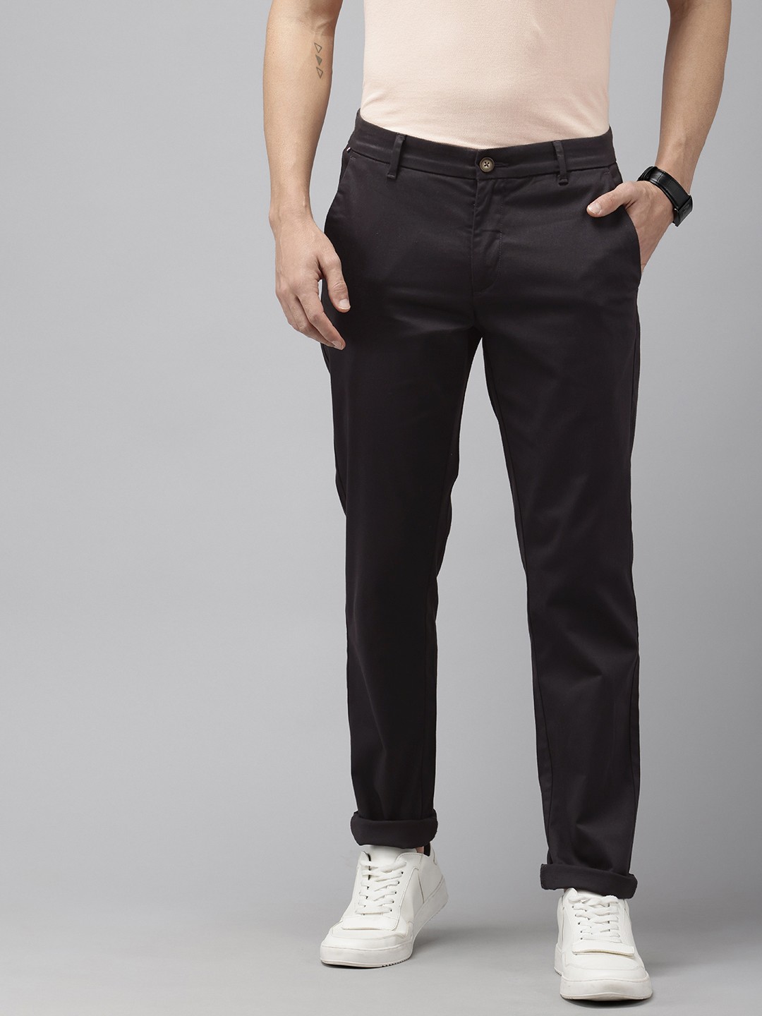 

U.S. Polo Assn. Men Trim Fit Chinos Trousers, Black