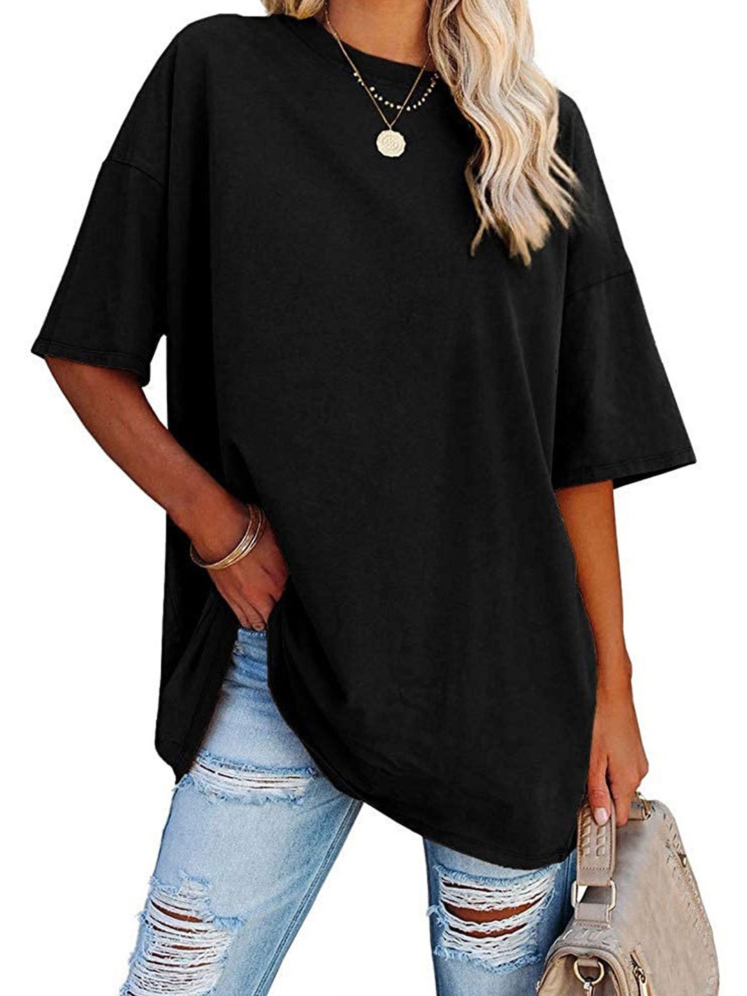 

StyleCast Print Top, Black