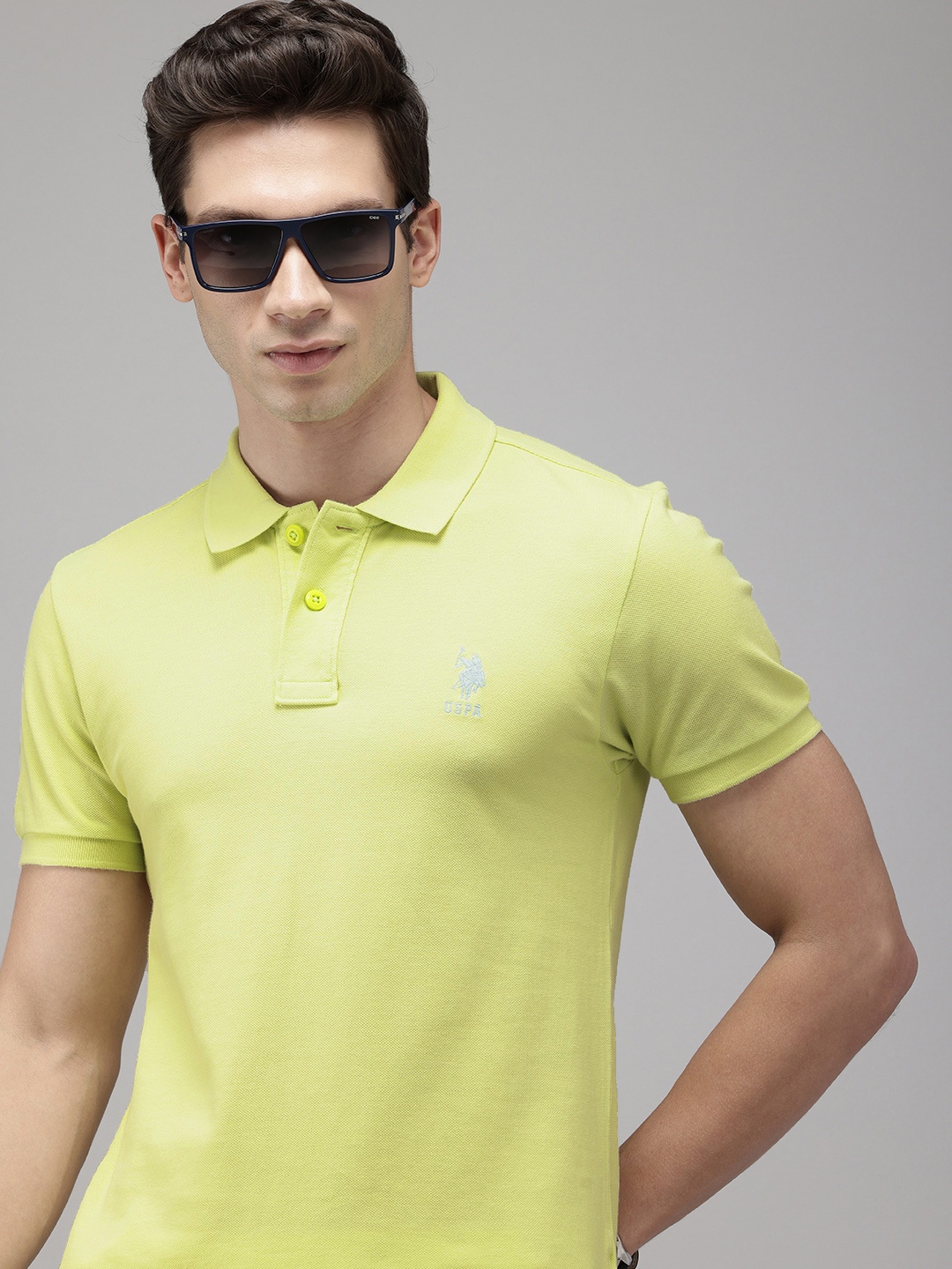 

U.S. Polo Assn. Polo Collar Pure Cotton Slim Fit T-shirt, Green