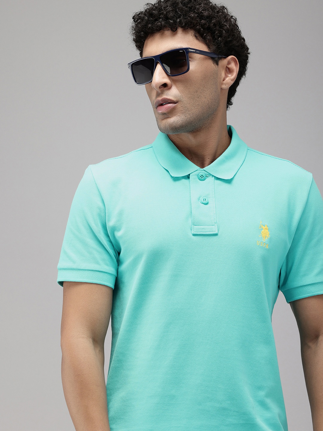 

U.S. Polo Assn. Polo Collar Pure Cotton Slim Fit T-shirt, Blue