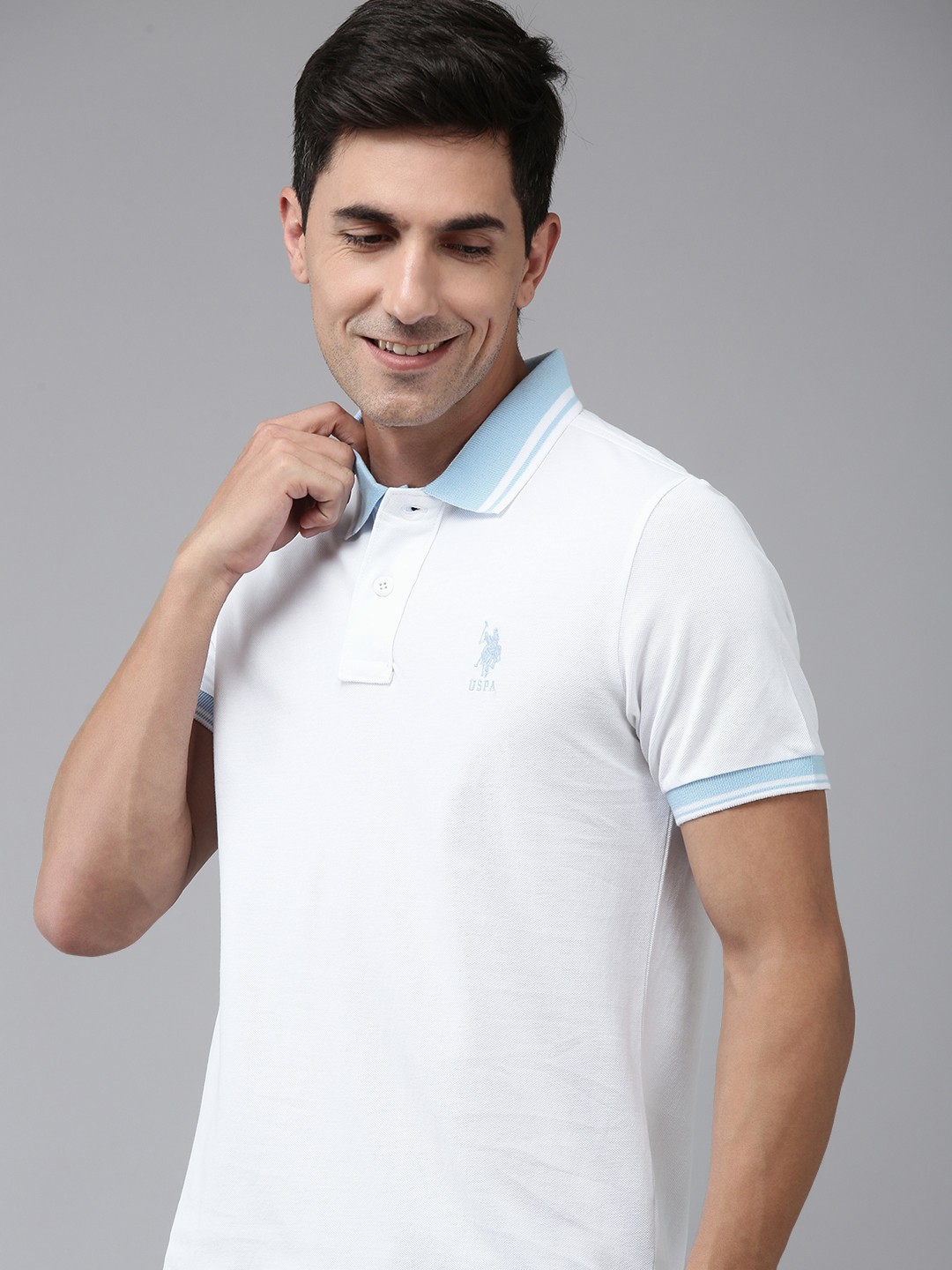 

U.S. Polo Assn. Polo Collar Pure Cotton Slim Fit T-shirt, White