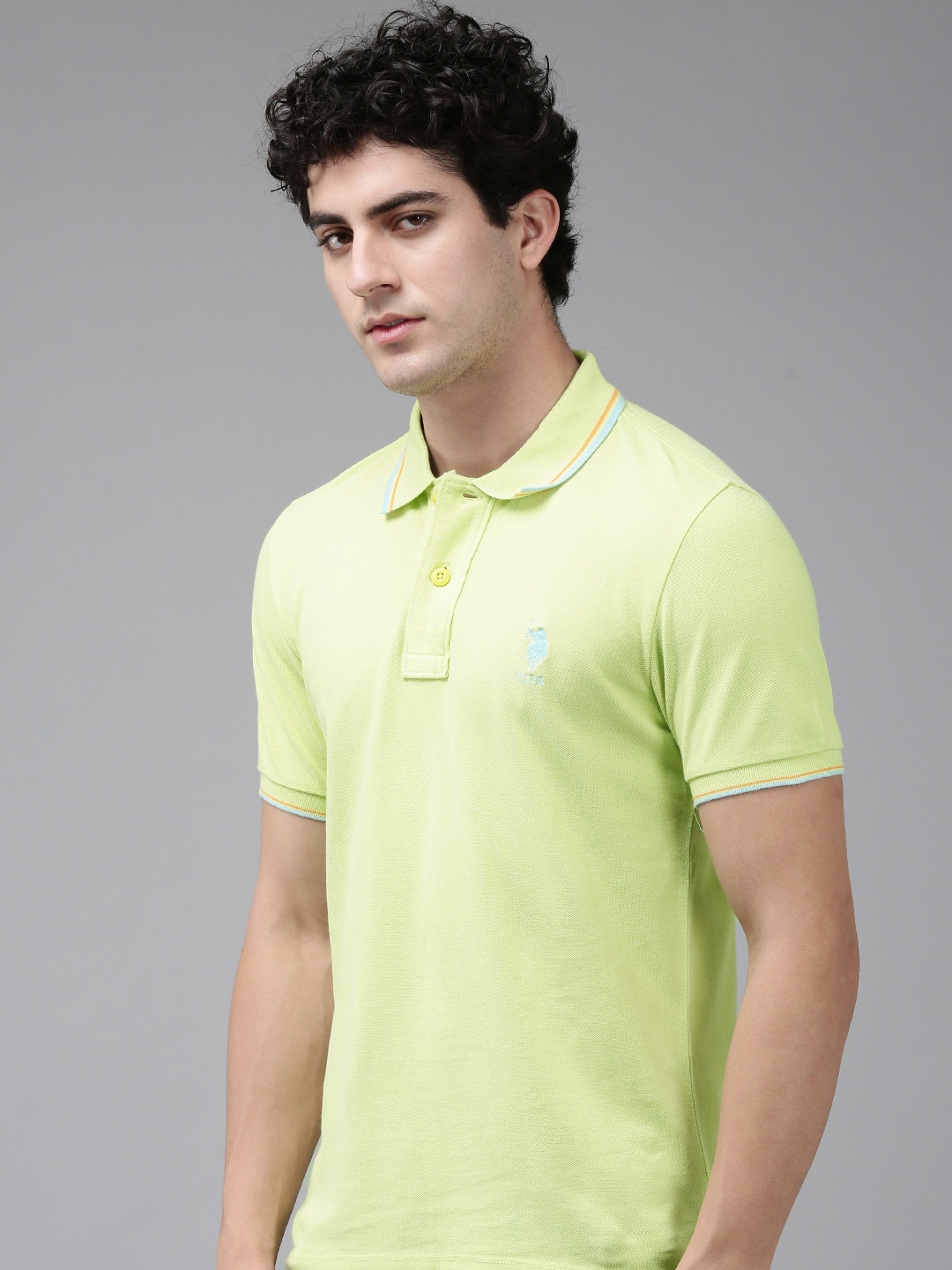 

U.S. Polo Assn. Polo Collar Pure Cotton Slim Fit T-shirt, Green