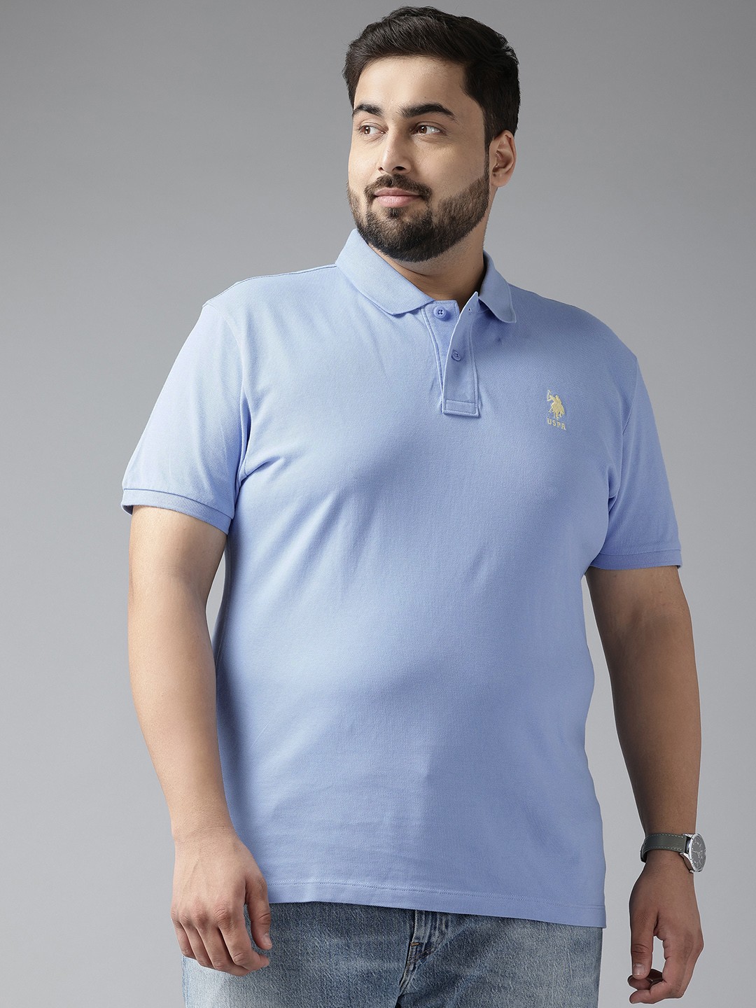 

U.S. Polo Assn. Plus Size Pure Cotton Slim Fit T-shirt, Blue