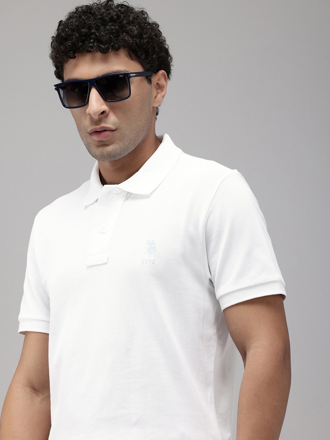 

U.S. Polo Assn. Polo Collar Pure Cotton Slim Fit T-shirt, White