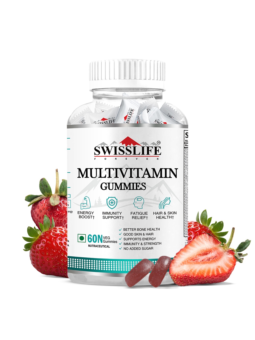 

Swisslife Forever Multivitamin Gummies - 60 Veg Gummies, White