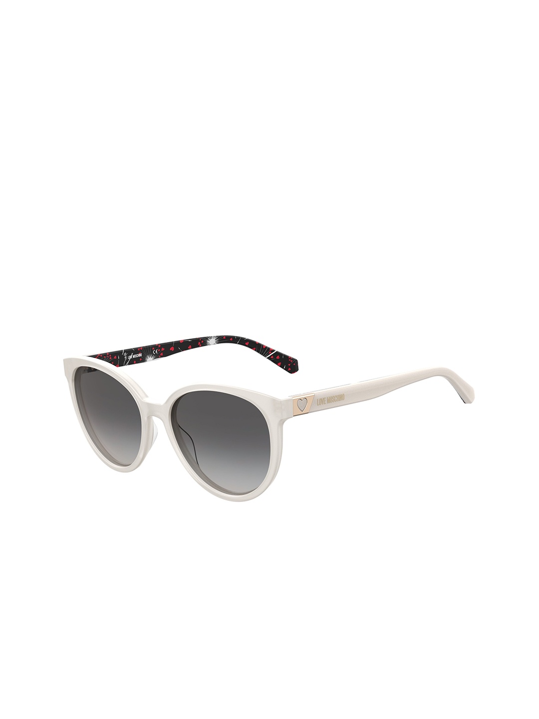 

LOVE MOSCHINO Metal Plaque Women Cateye Sunglasses with UV Protected Lens 716736716657, Grey