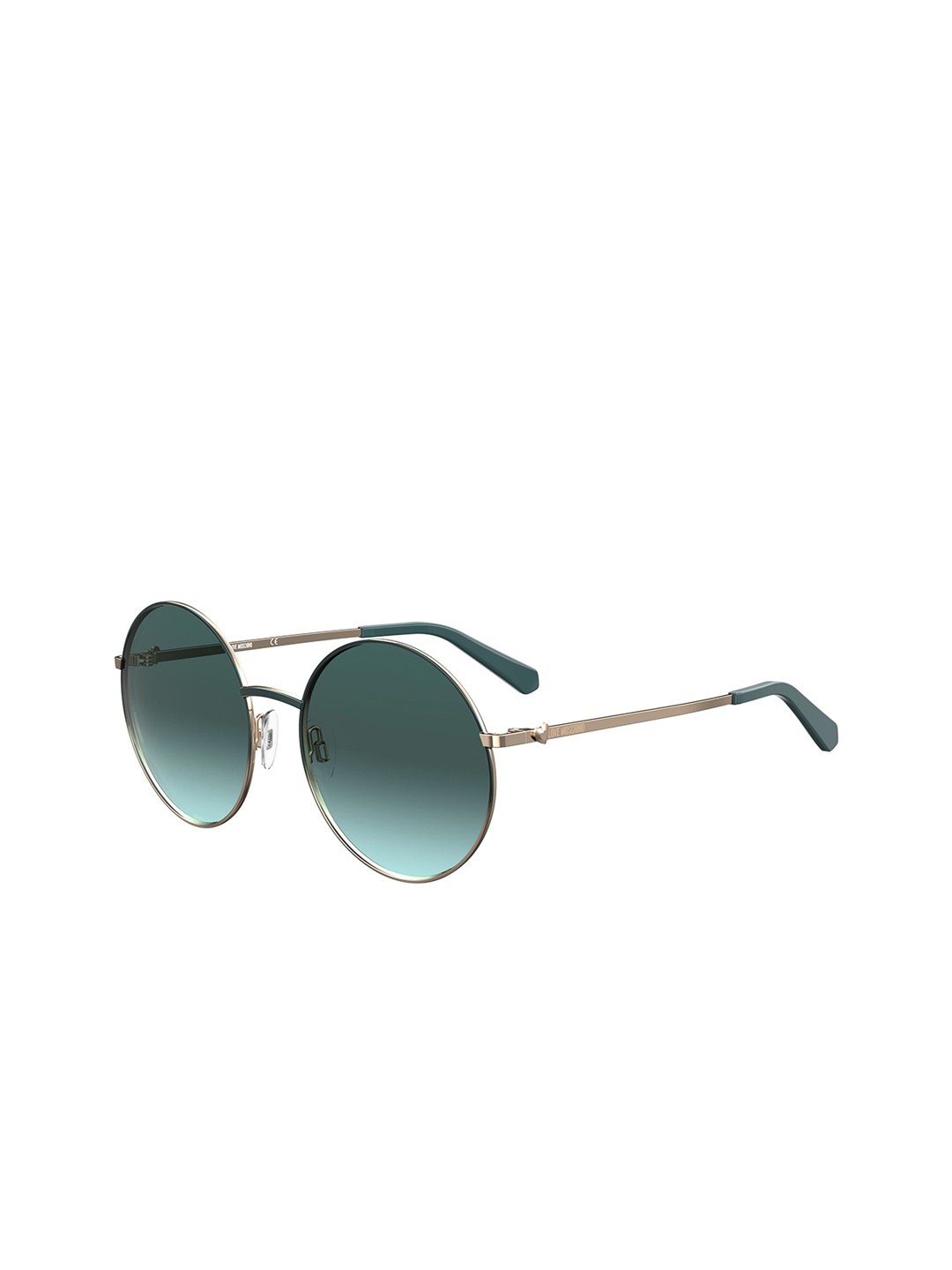 

LOVE MOSCHINO Heart Women Round Sunglasses with UV Protected Lens 716736715957, Green