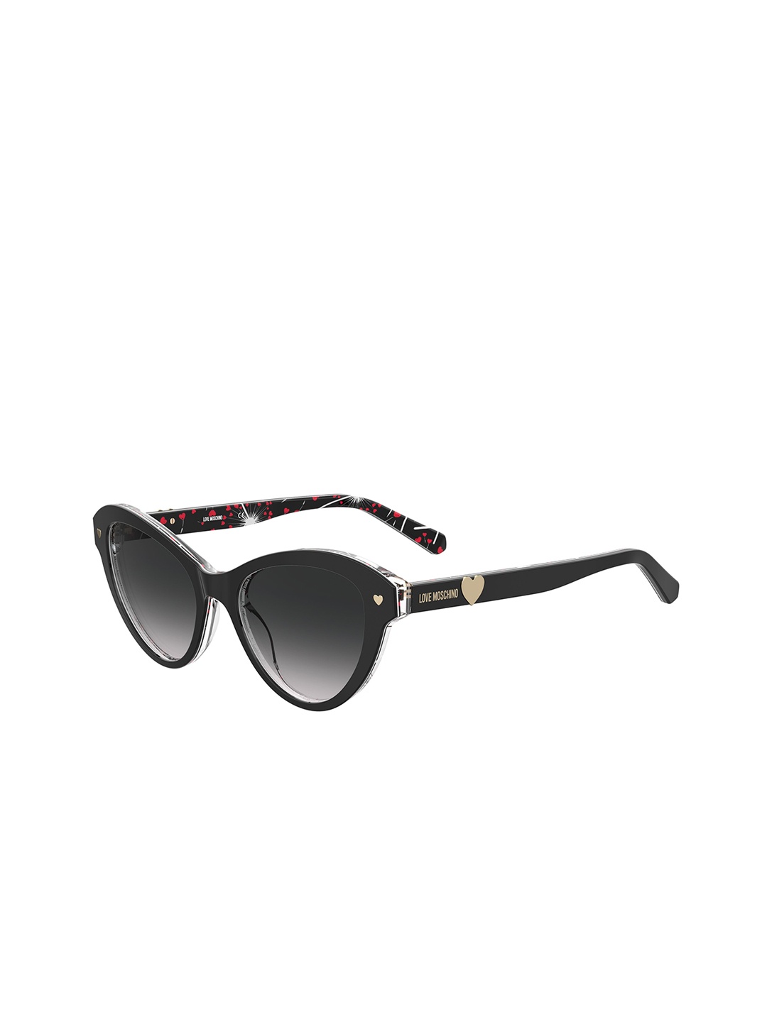 

LOVE MOSCHINO Metal Plaque Women Cateye Sunglasses with UV Protected Lens 716736711683, Grey