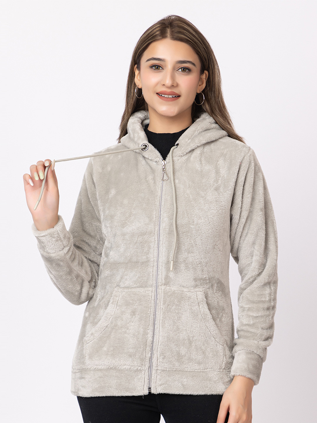 

LO G LO Women Hooded Sweatshirt, Grey melange