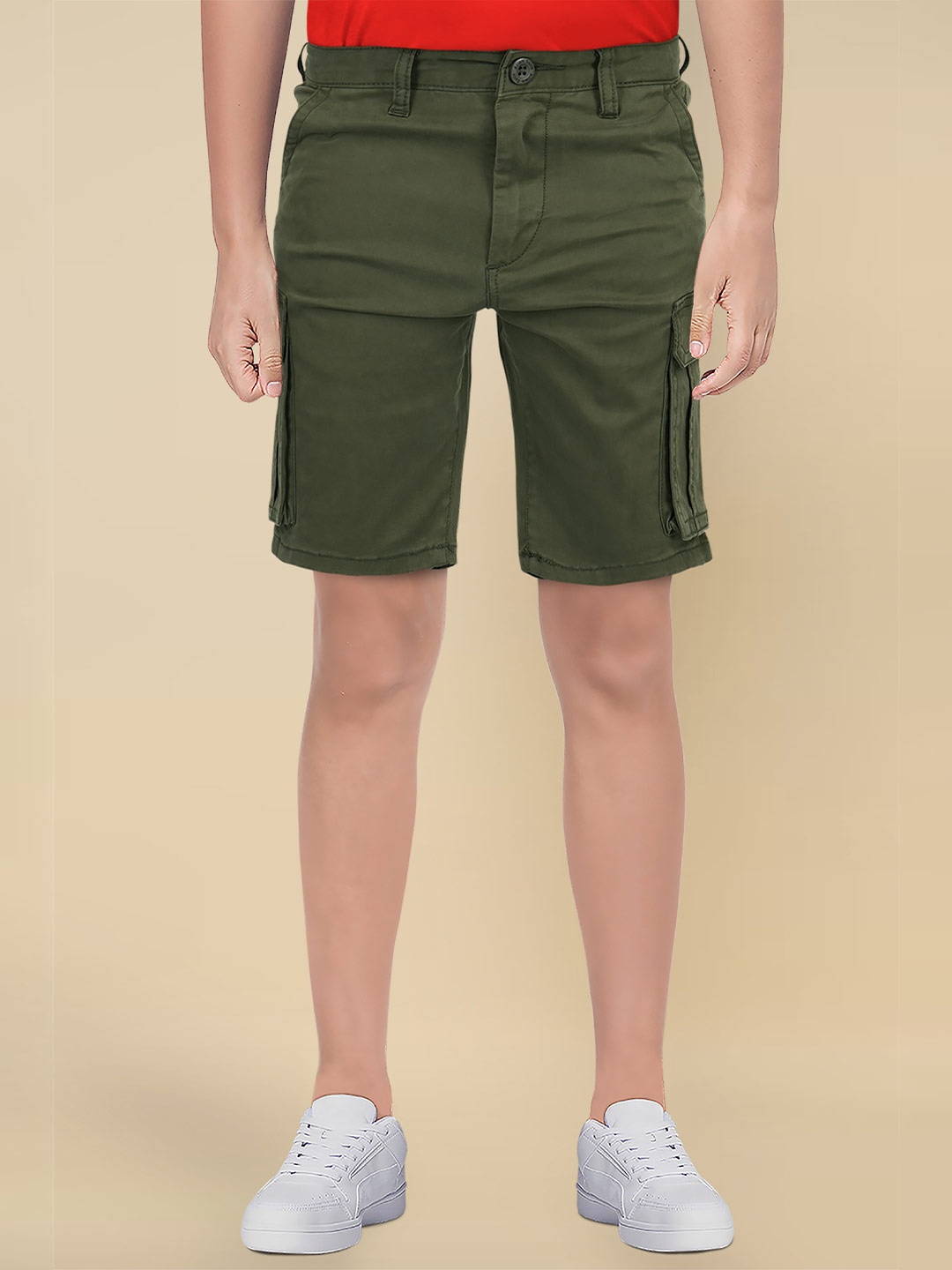 

Allen Solly Junior Boys Mid-Rise Cargo Shorts, Olive