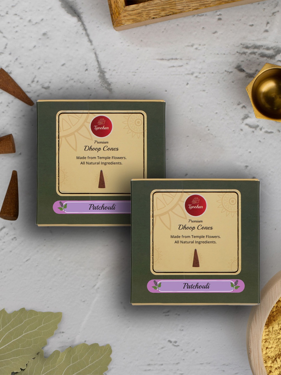 

TYOOHAR Brown 2 Pieces Patchouli Fragrance Doop Cones