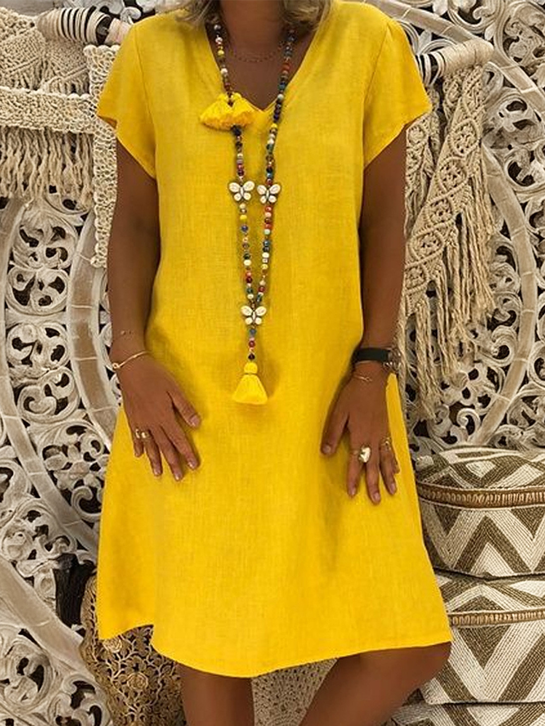 

StyleCast Women Pinafore Dress, Yellow