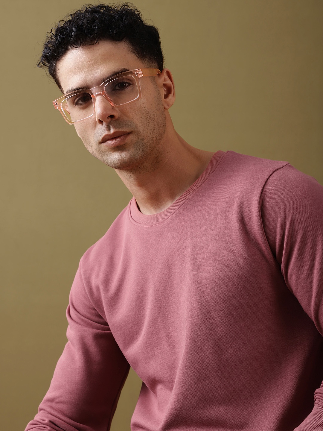 

DILLINGER Men Solid Ultra Soft Drapey Cotton T-Shirt, Mauve