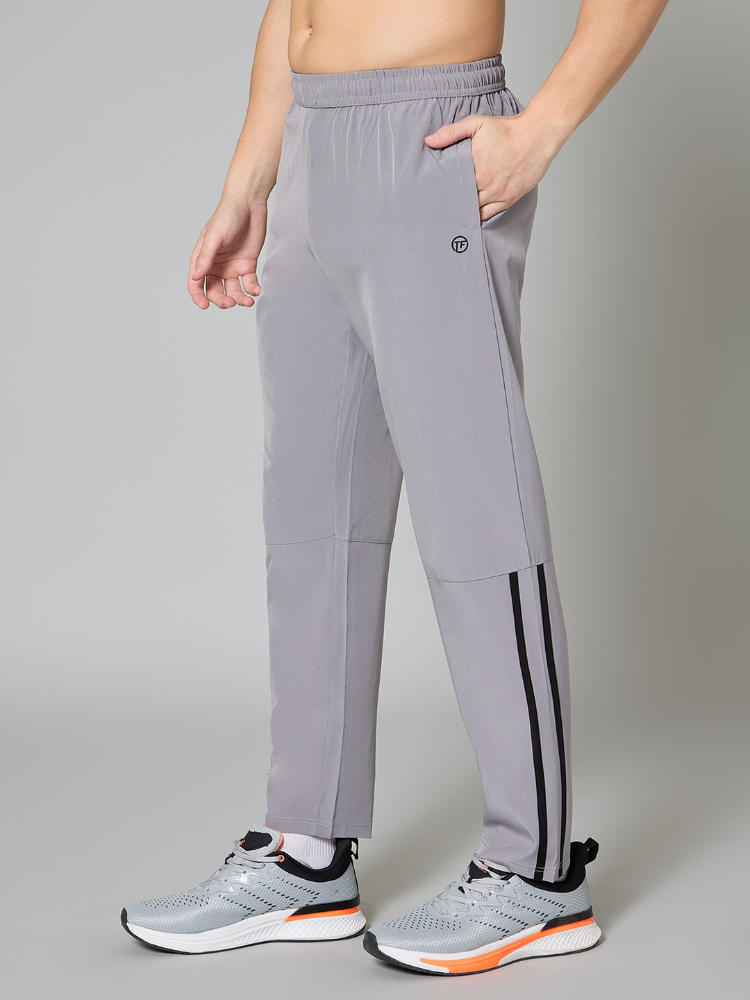 

TURNFIT Men Stripe Detail Track Pants, Grey