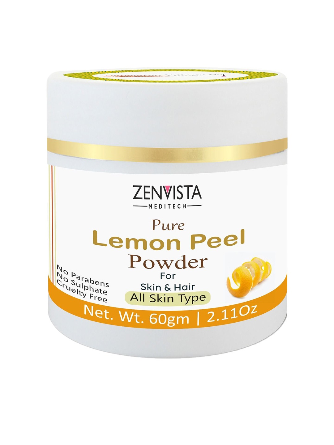 

Zenvista Pure Lemon Peel Powder For Skin & Hair - 50g, White
