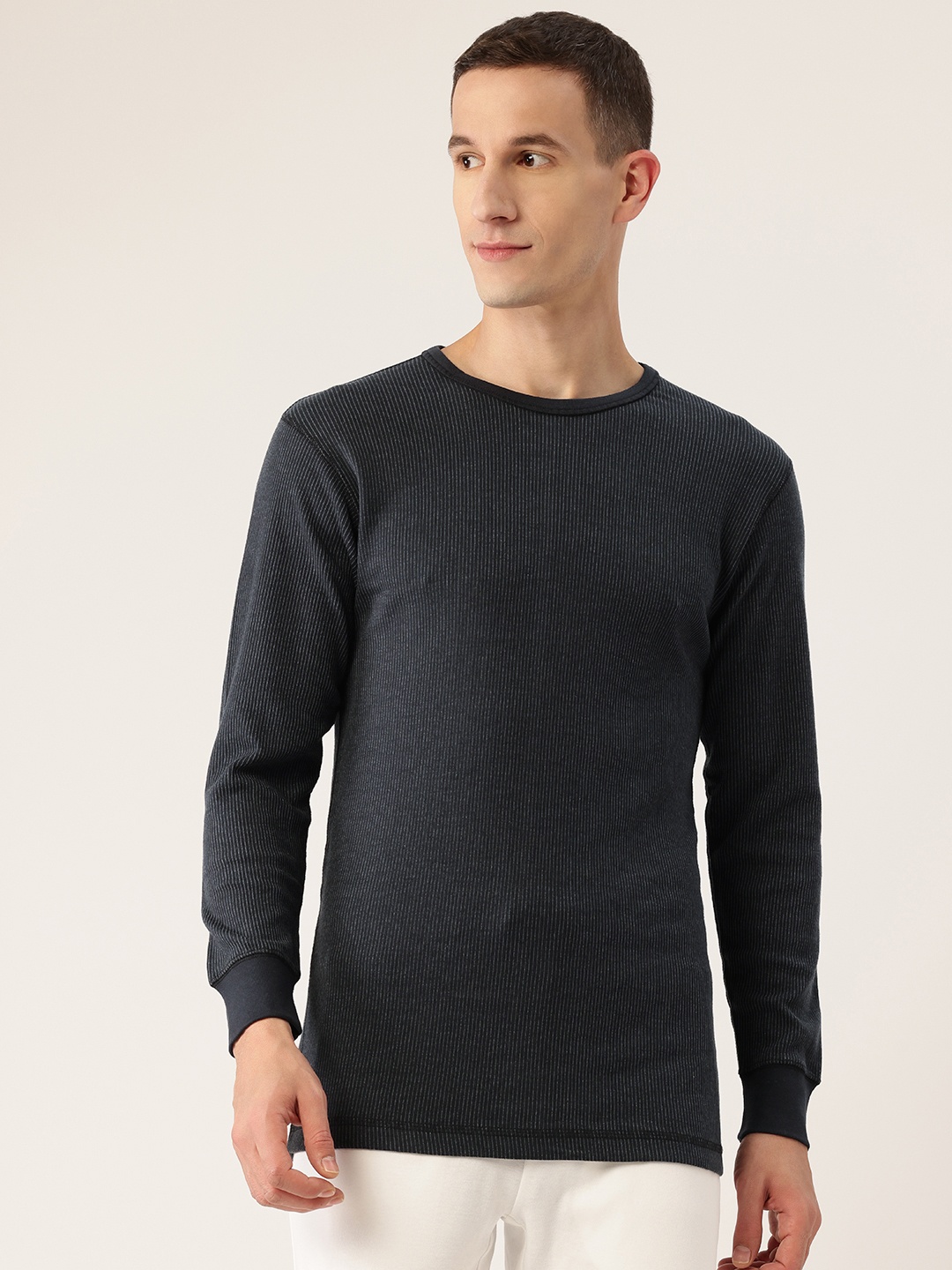 

Monte Carlo Striped Anti-Bacterial Thermal Top, Black