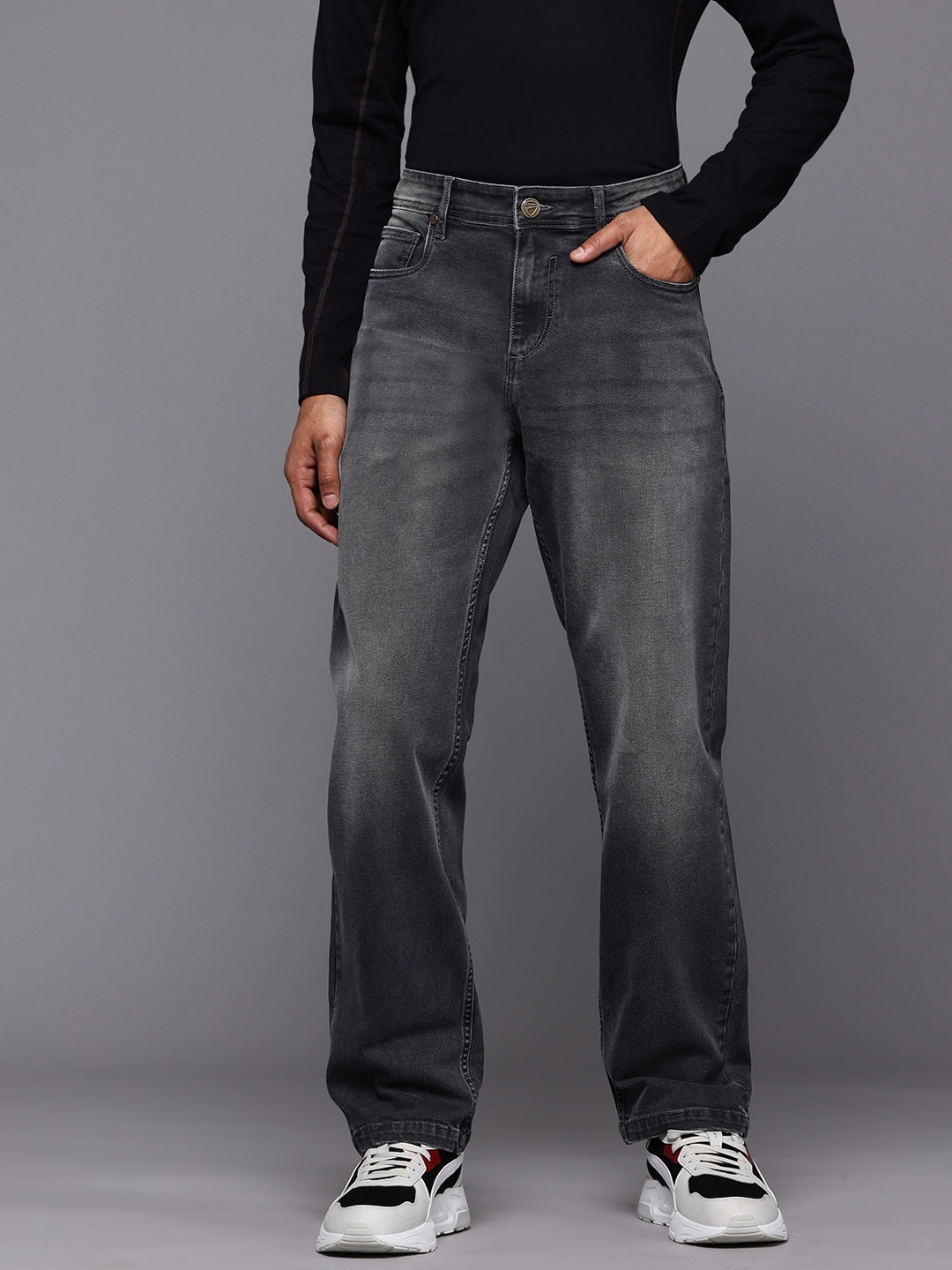 

Ducati Men Straight Fit Jeans, Grey