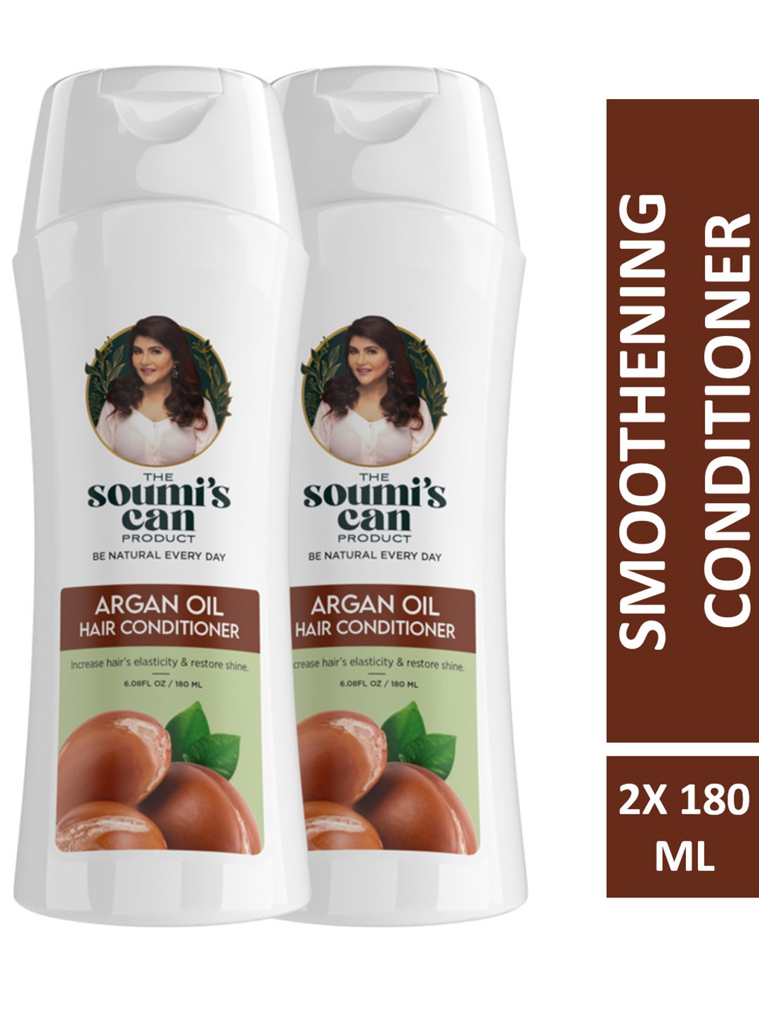 

THE SOUMI'S CAN PRODUCT Set Of 2 Argan Oil Hair Conditioner - 180ml Each, White