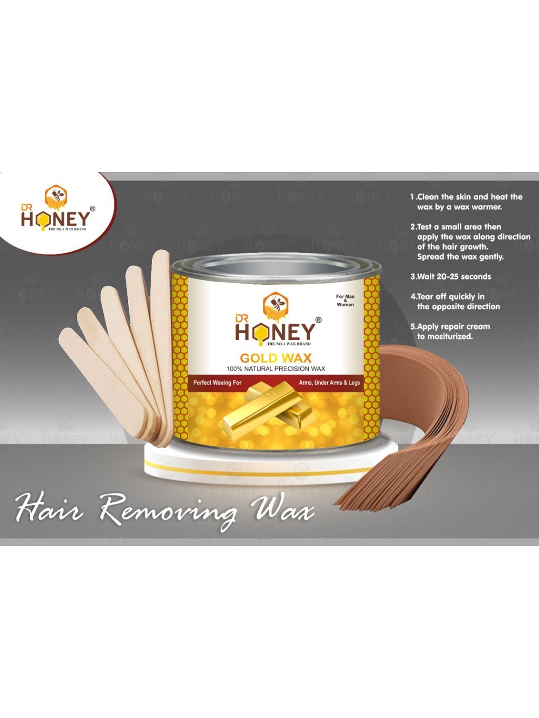 

DR HONEY 100% Natural Precision Gold Hot Wax - 600g, Multi
