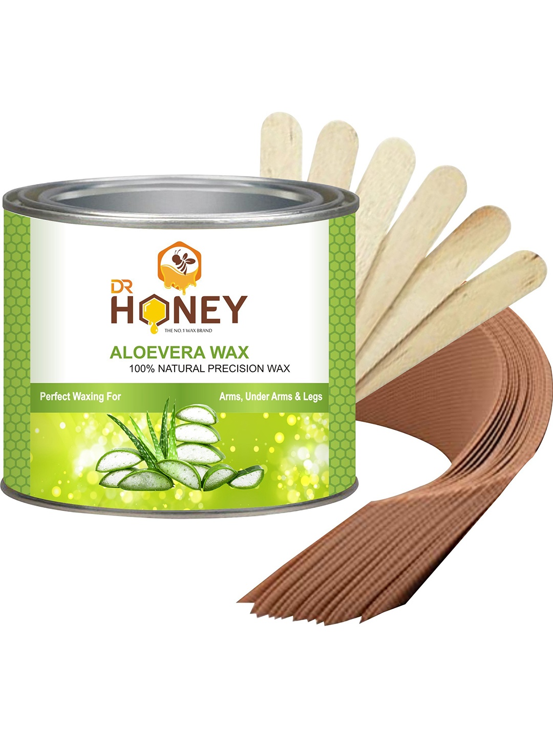 

DR HONEY Aloevera 100% Natural Precision Cold Wax - 600g, Brown