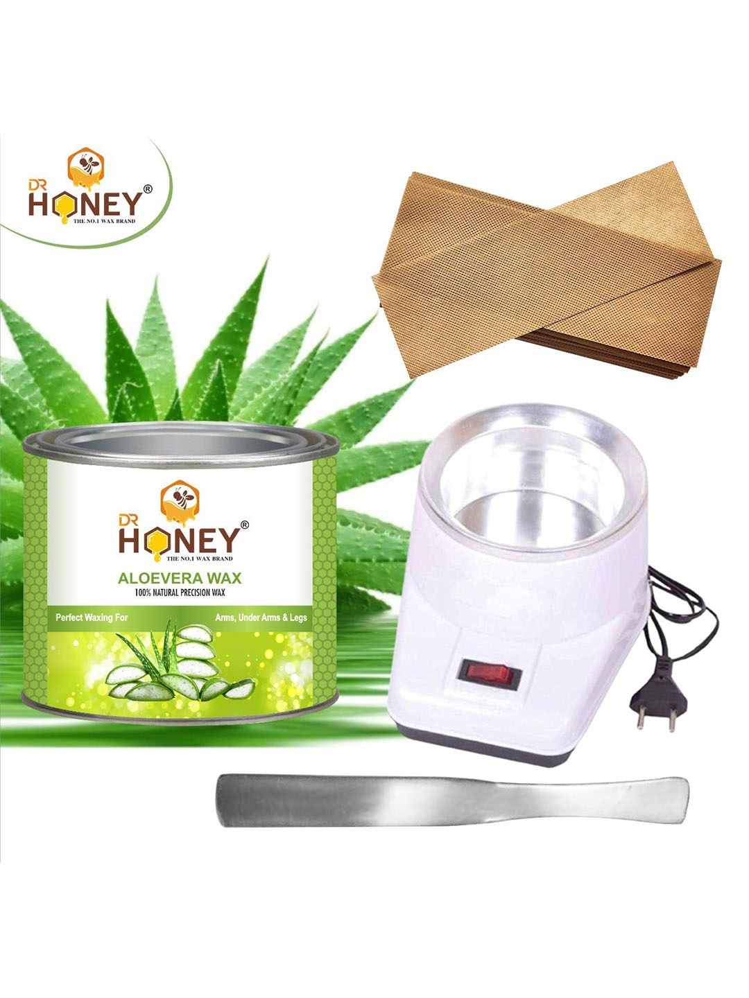 

DR HONEY 100% Natural Precision Aloevera Hot Wax - 600 gm, Green