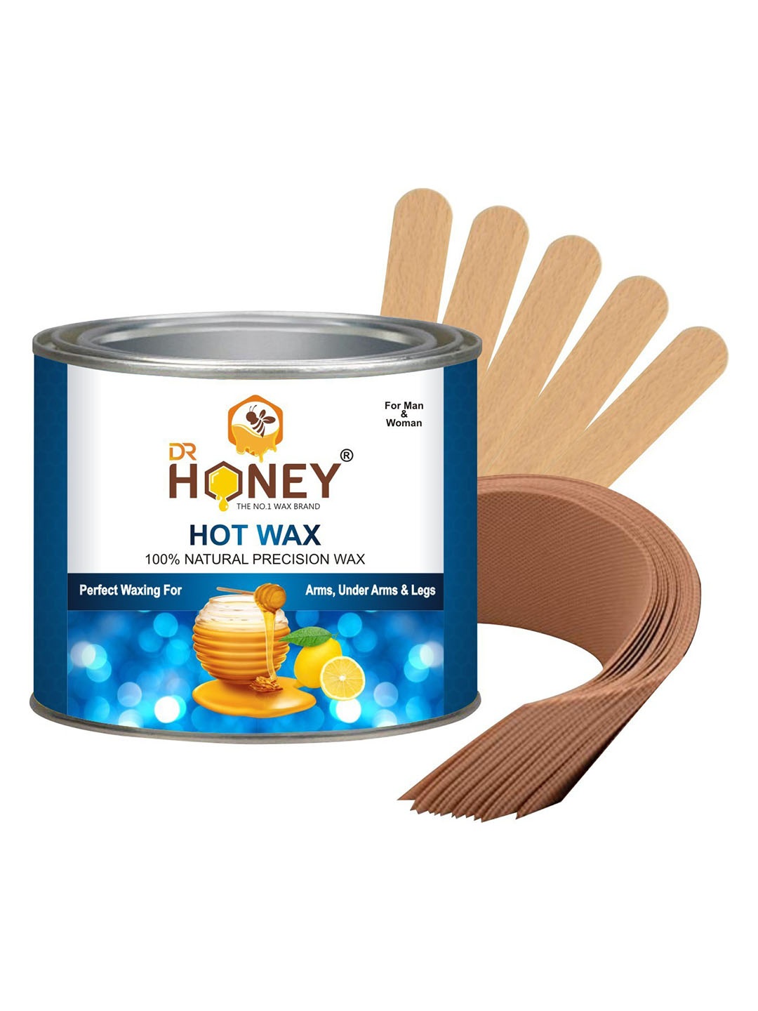 

DR HONEY Honey 100% Natural Precision Hot Wax - 600g, Brown