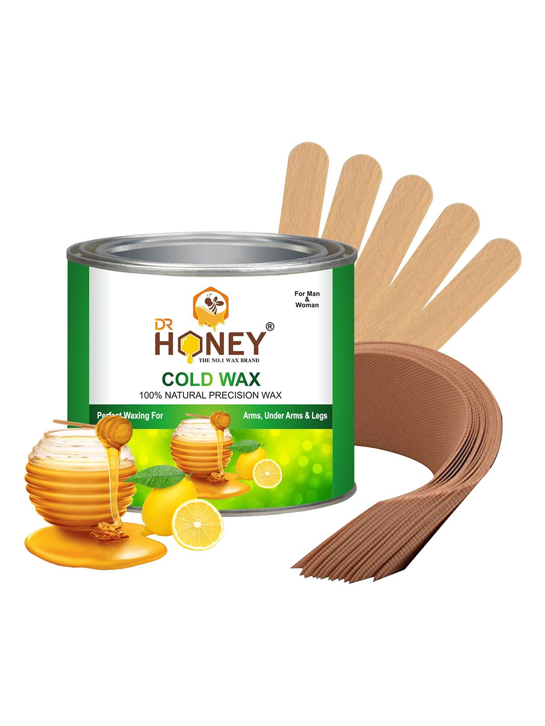 

DR HONEY Honey 100% Natural Precision Cold Wax - 600g, Brown