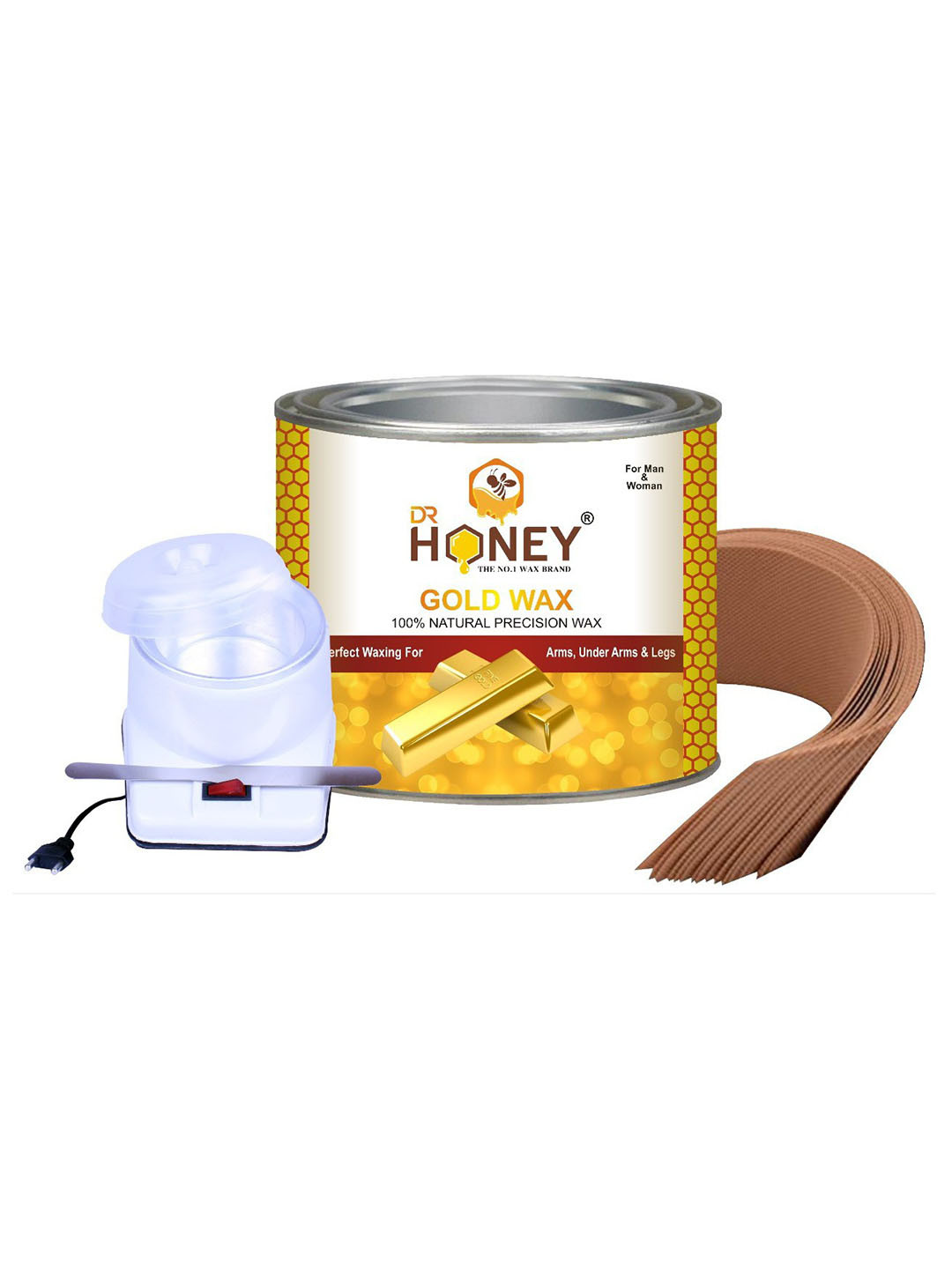 

DR HONEY Gold 100% Natural Precision Hot Wax - 600g, Brown