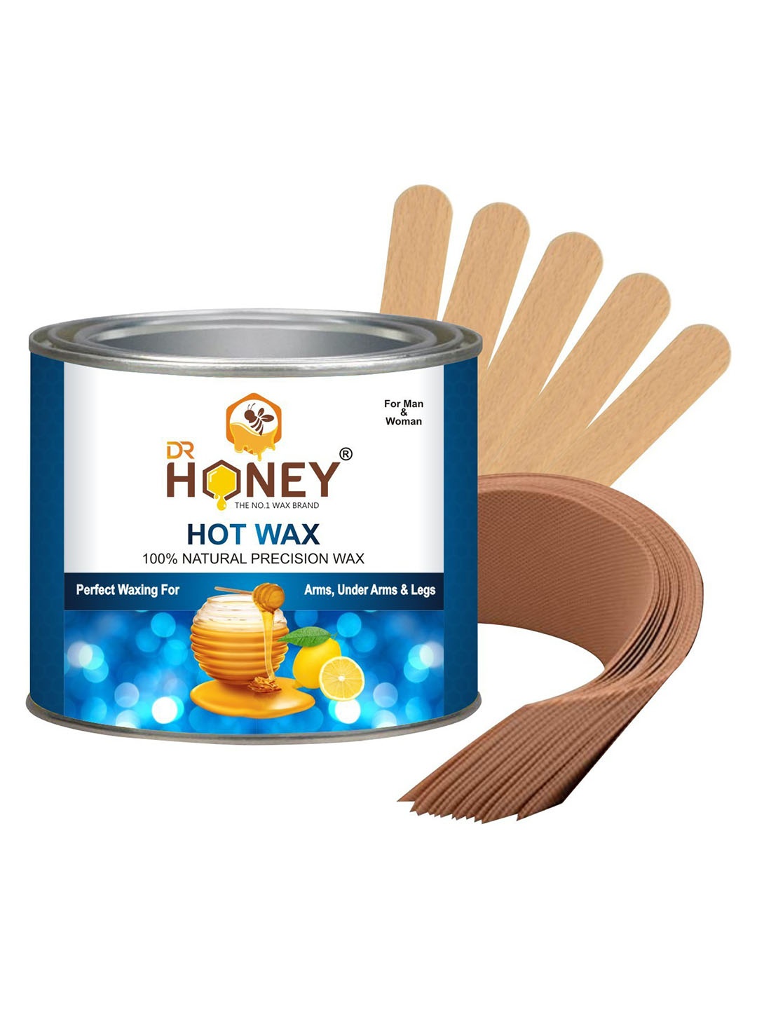 

DR HONEY Honey 100% Natural Precision Hot Wax - 600g, Brown