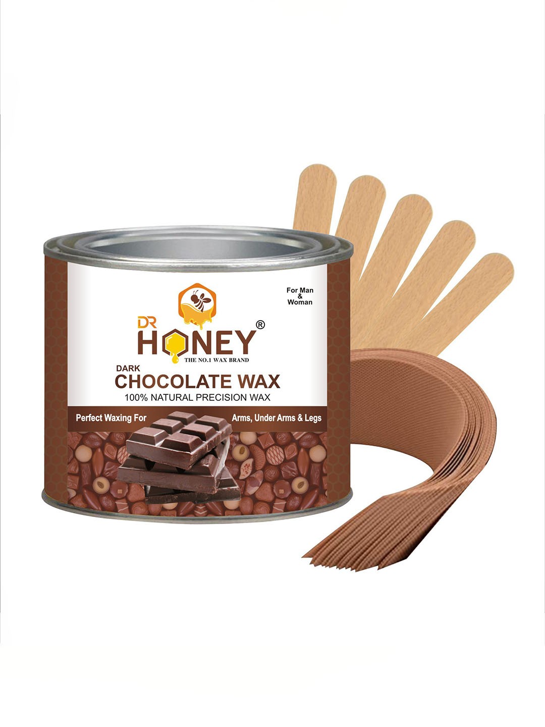

DR HONEY Dark Chocolate 100% Natural Precision Hot Wax - 600g, Brown