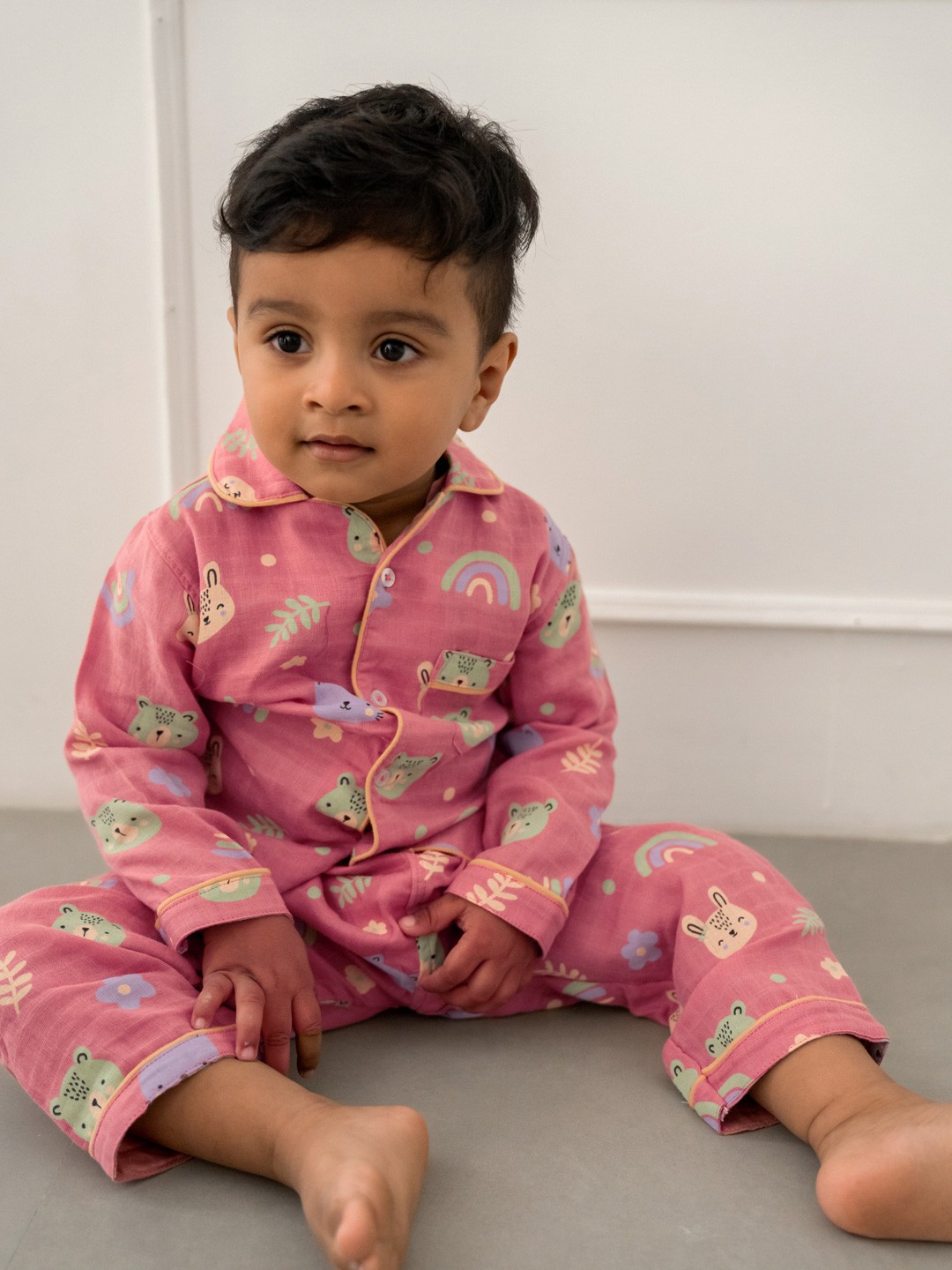 

A Toddler Thing Unisex Kids Printed Night suit, Pink