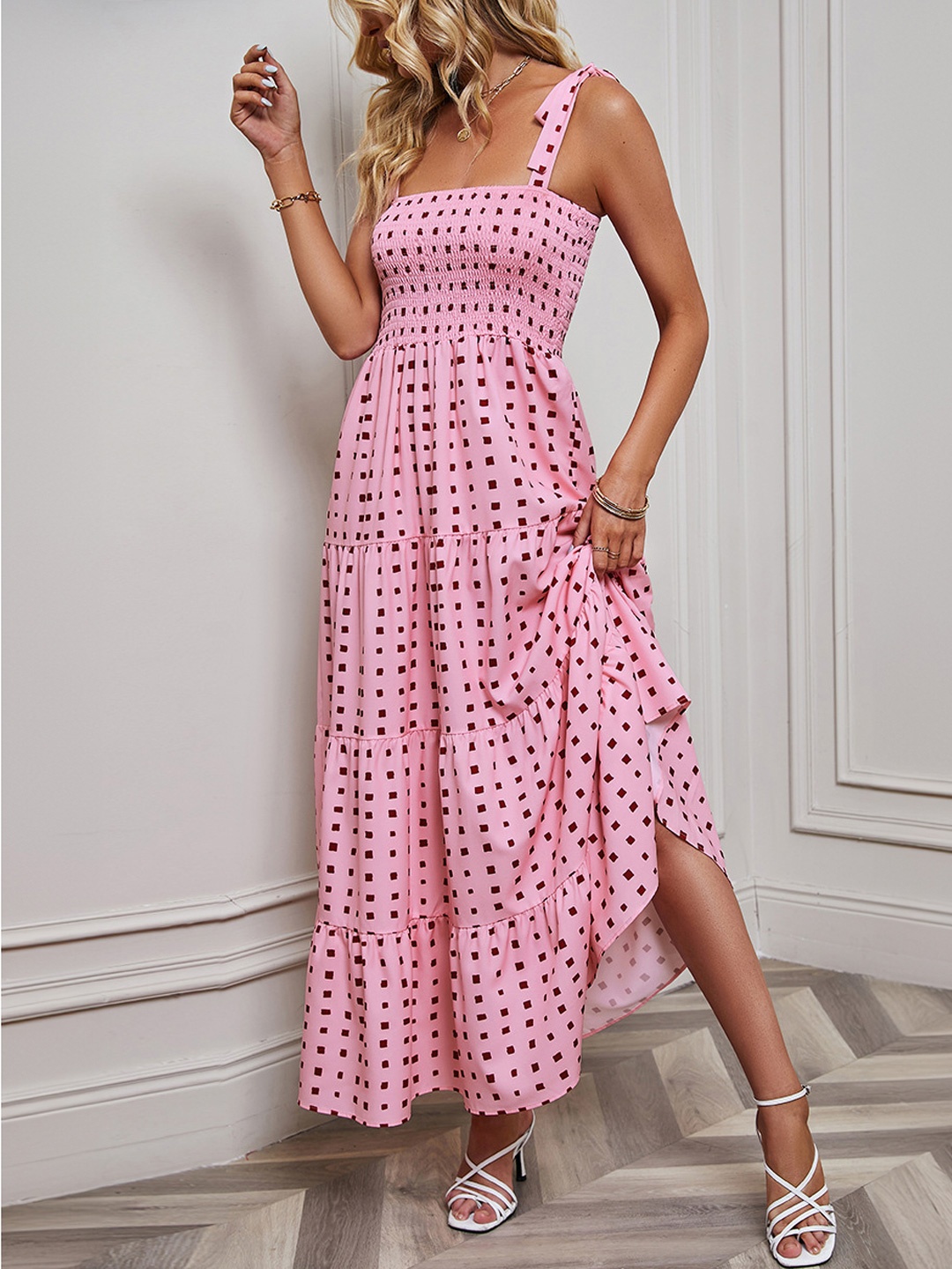 

StyleCast Striped Georgette A-Line Mini Dress, Pink