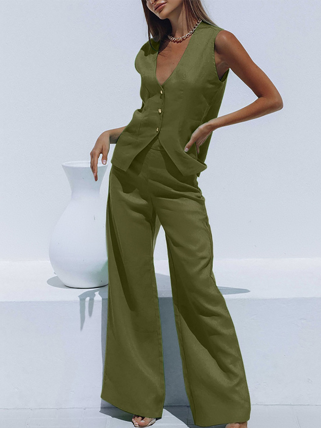 

StyleCast Puff Sleeve A-Line Dress, Green