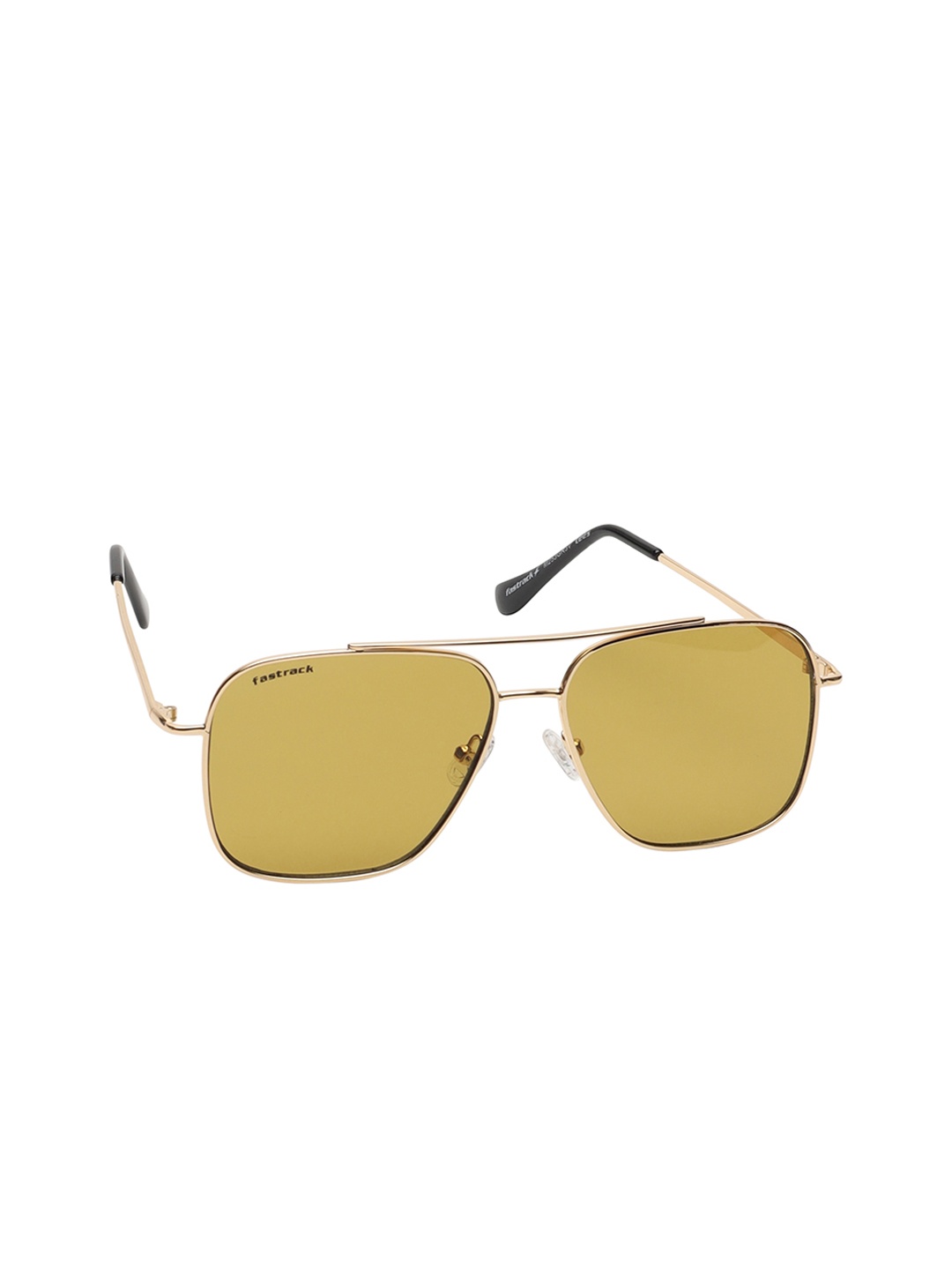 Fastrack Unisex Square Sunglasses with UV Protected Lens M253GR3V, Gold