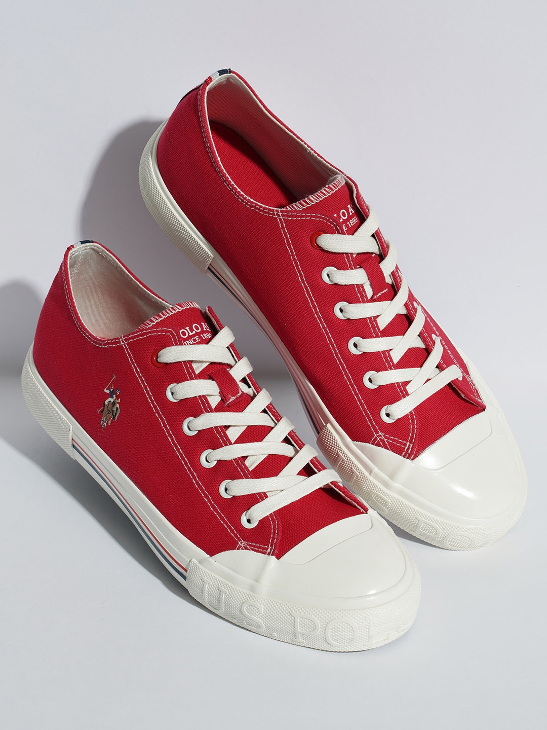 

U.S. Polo Assn. Men Drew Classics Colourblocked Round Toe Sneakers, Red