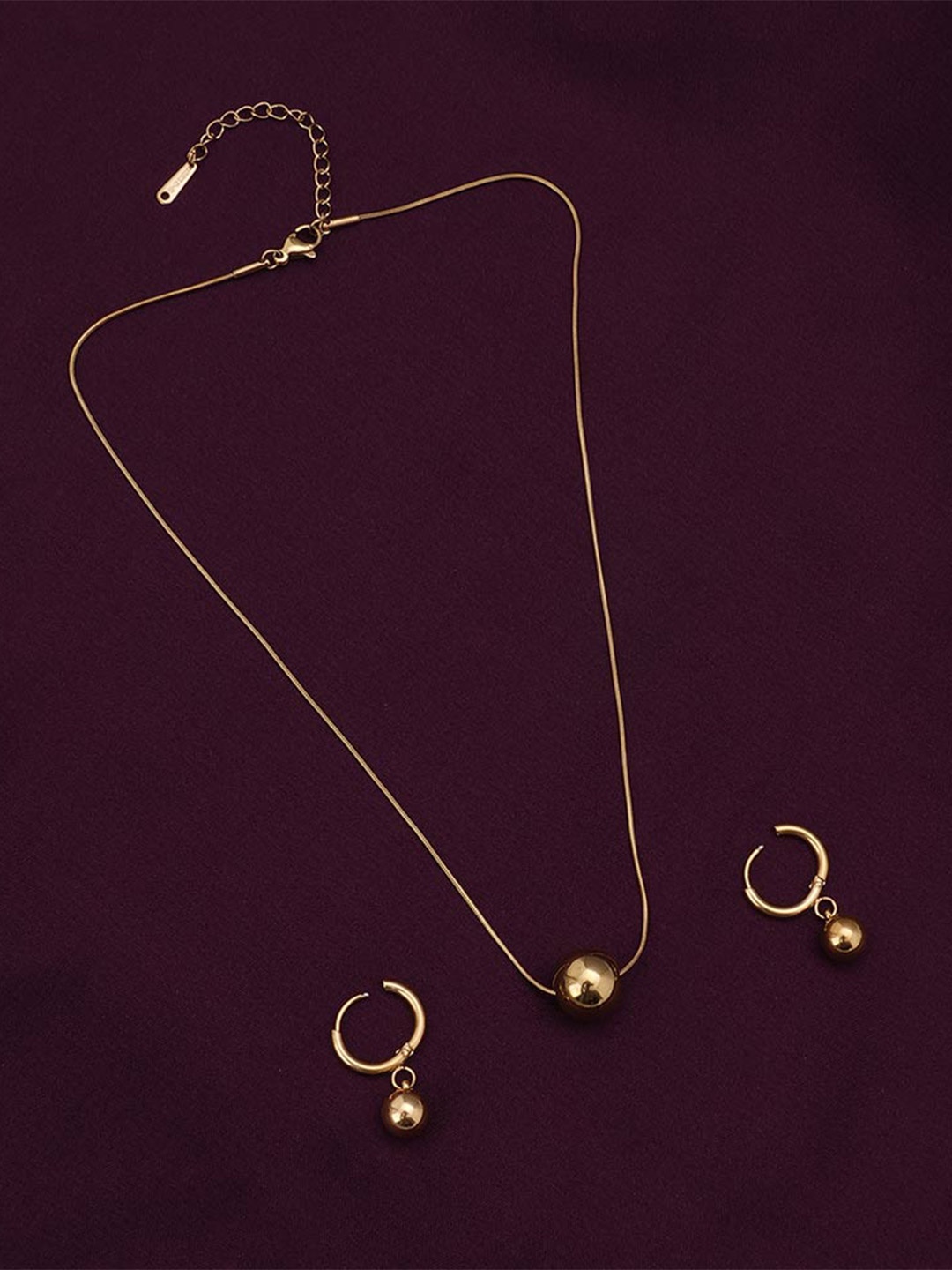 

PALMONAS Gold-Plated Stainless Steel Orb Jewellery Set