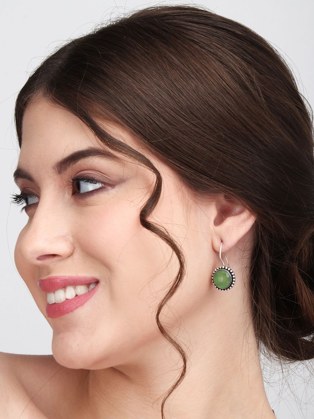 

Anvik Silver Plated Artificial Stones Drop Earrings