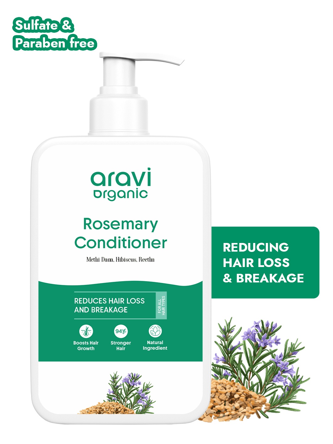 

Aravi Organic Rosemary Hair Conditioner - 200ml, White