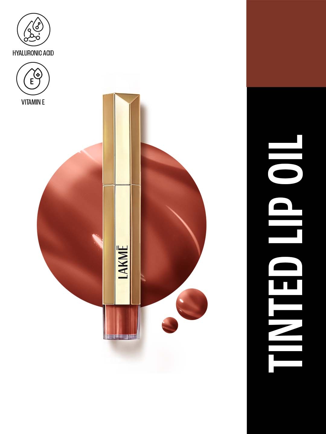 

Lakme 9to5 Overtime Shine Tinted Lip Oil Gloss With Almond Oil 5.3ml - Cocoa Truffle, Brown