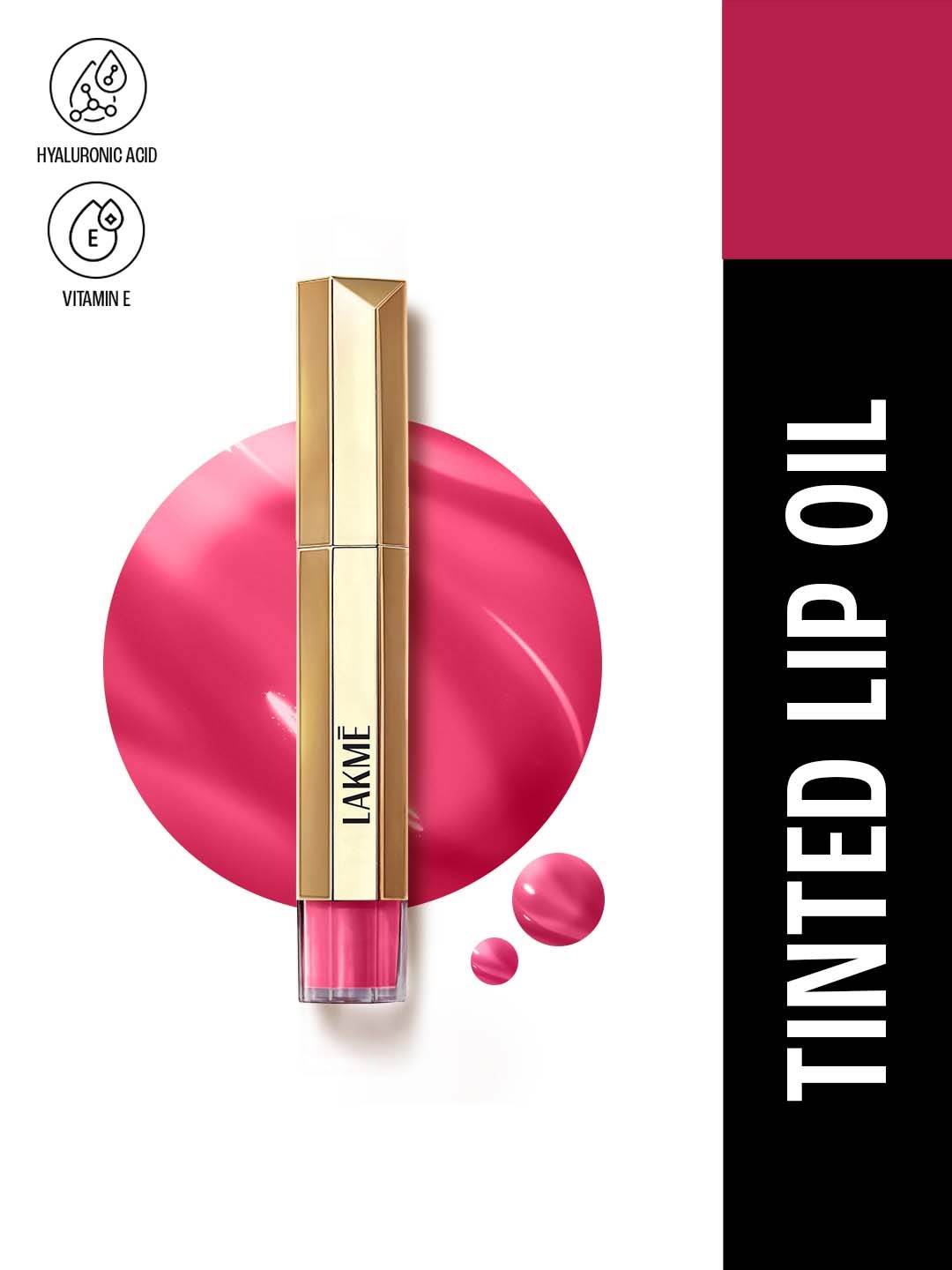 

Lakme 9to5 Overtime Shine Tinted Lip Oil Gloss With Almond & Jojoba Oil 5.3ml- Berry Bling, Pink