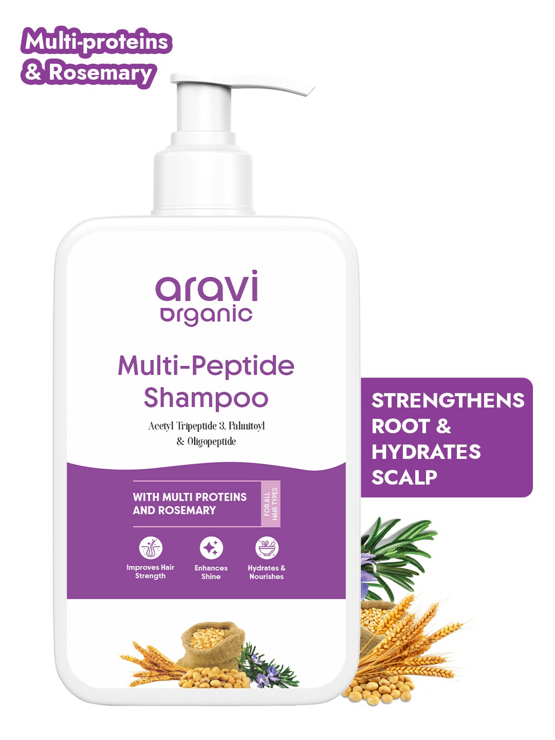 

Aravi Organic Multi Peptide Hairfall Shampoo - 200 ml, White
