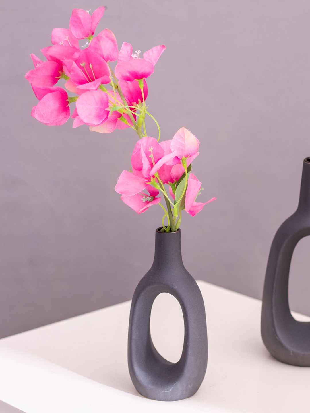 

The Decor Mantra Black Glossy Ceramic Flower Vases
