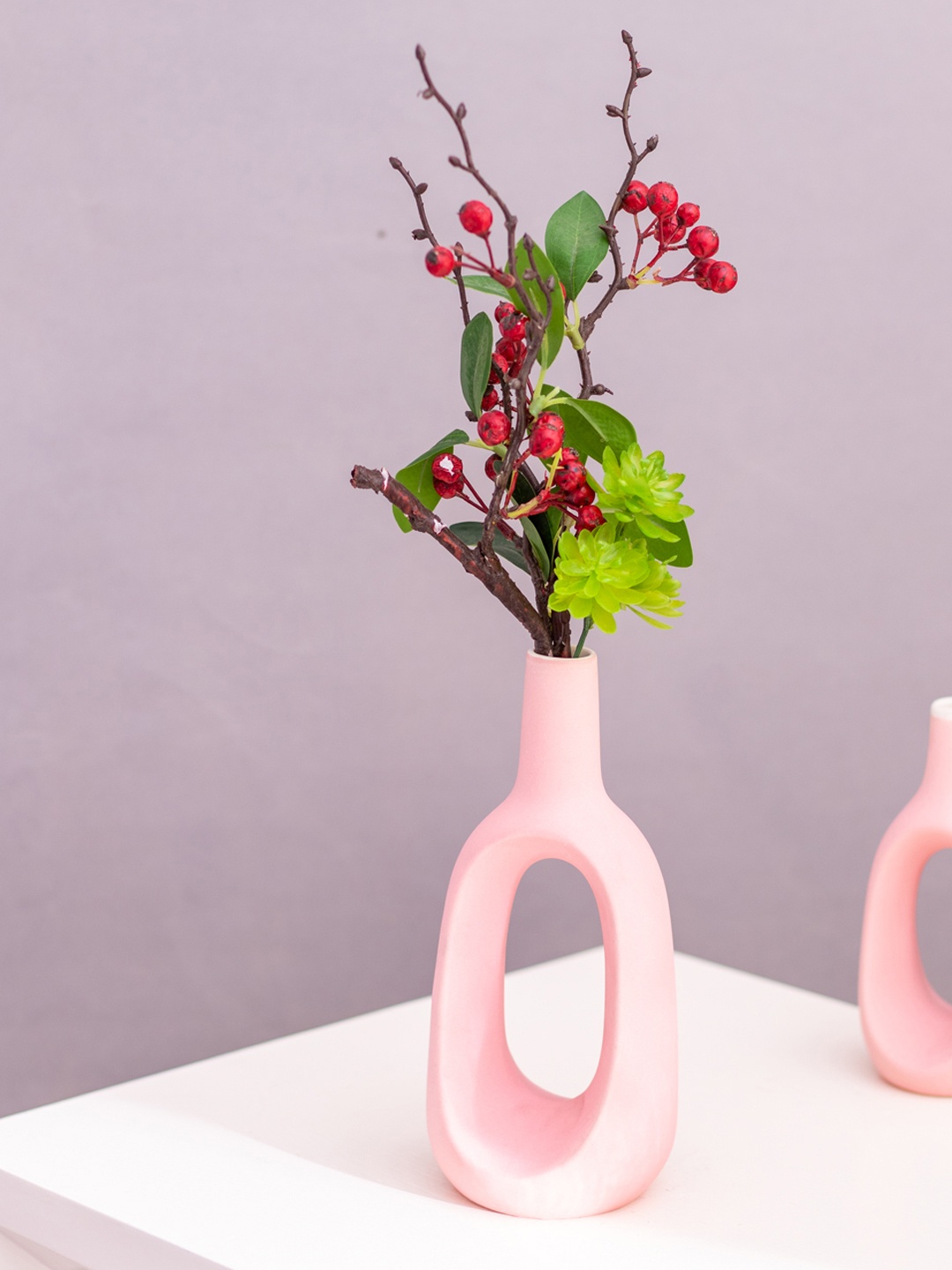 

The Decor Mantra Pink Ceramic Bottle Shaped Flower Vase