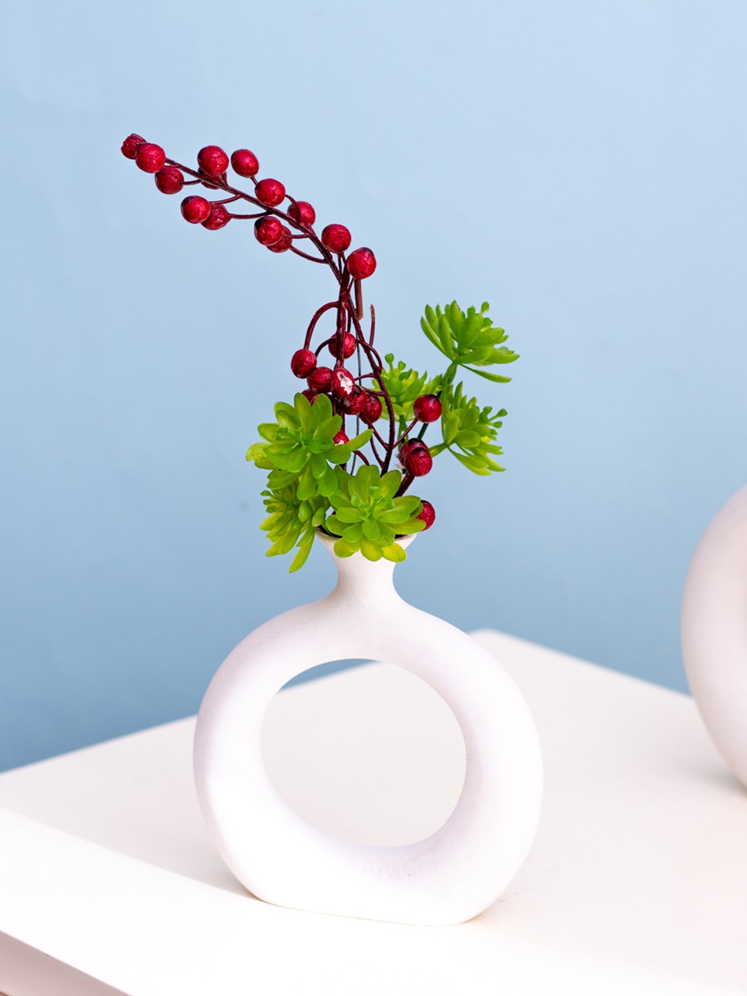 

The Decor Mantra White Ceramic Flower Vase
